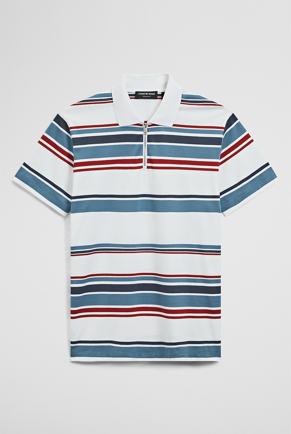 Multi Stripe Zip Polo