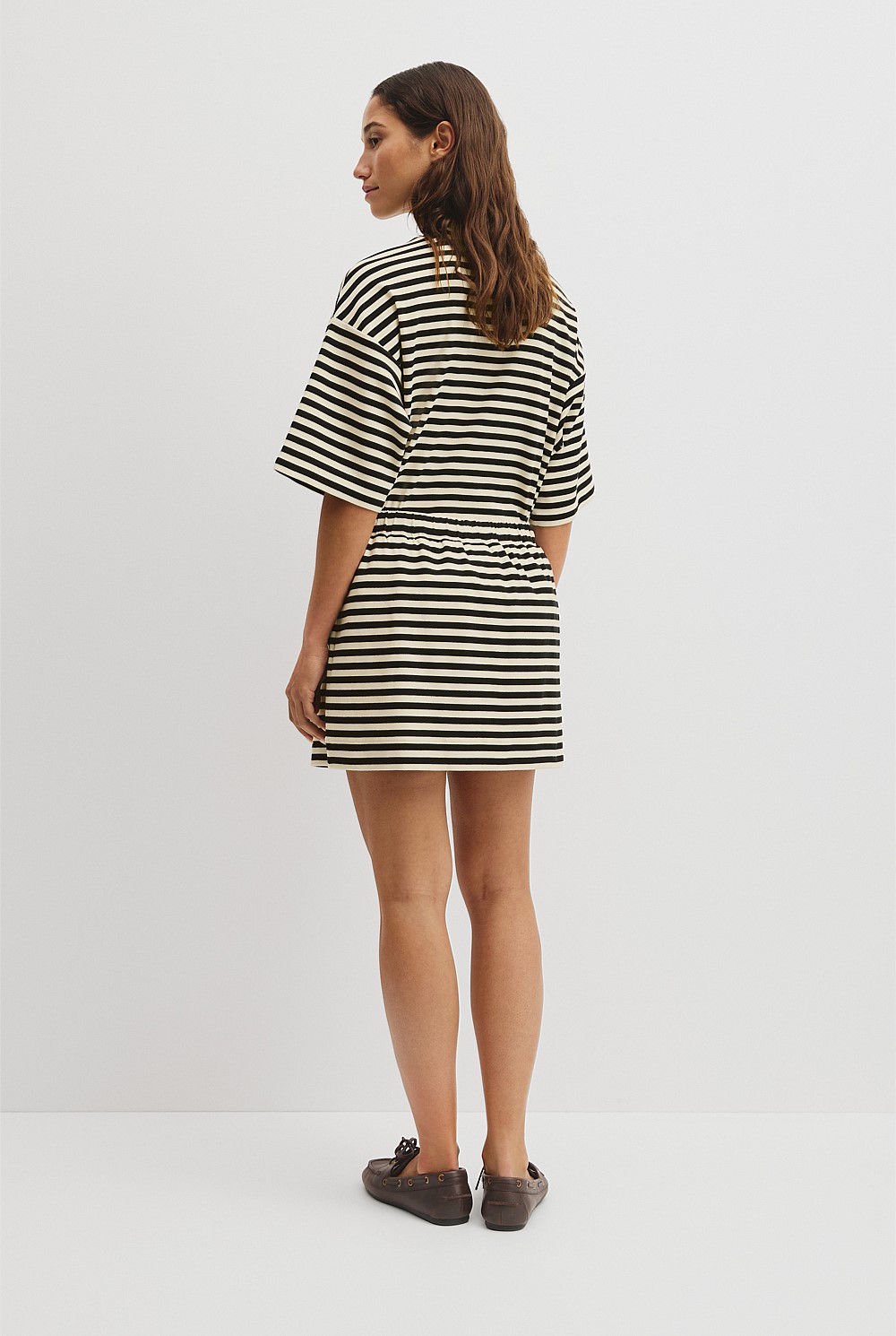 Australian Cotton Blend Stripe Jersey Skirt