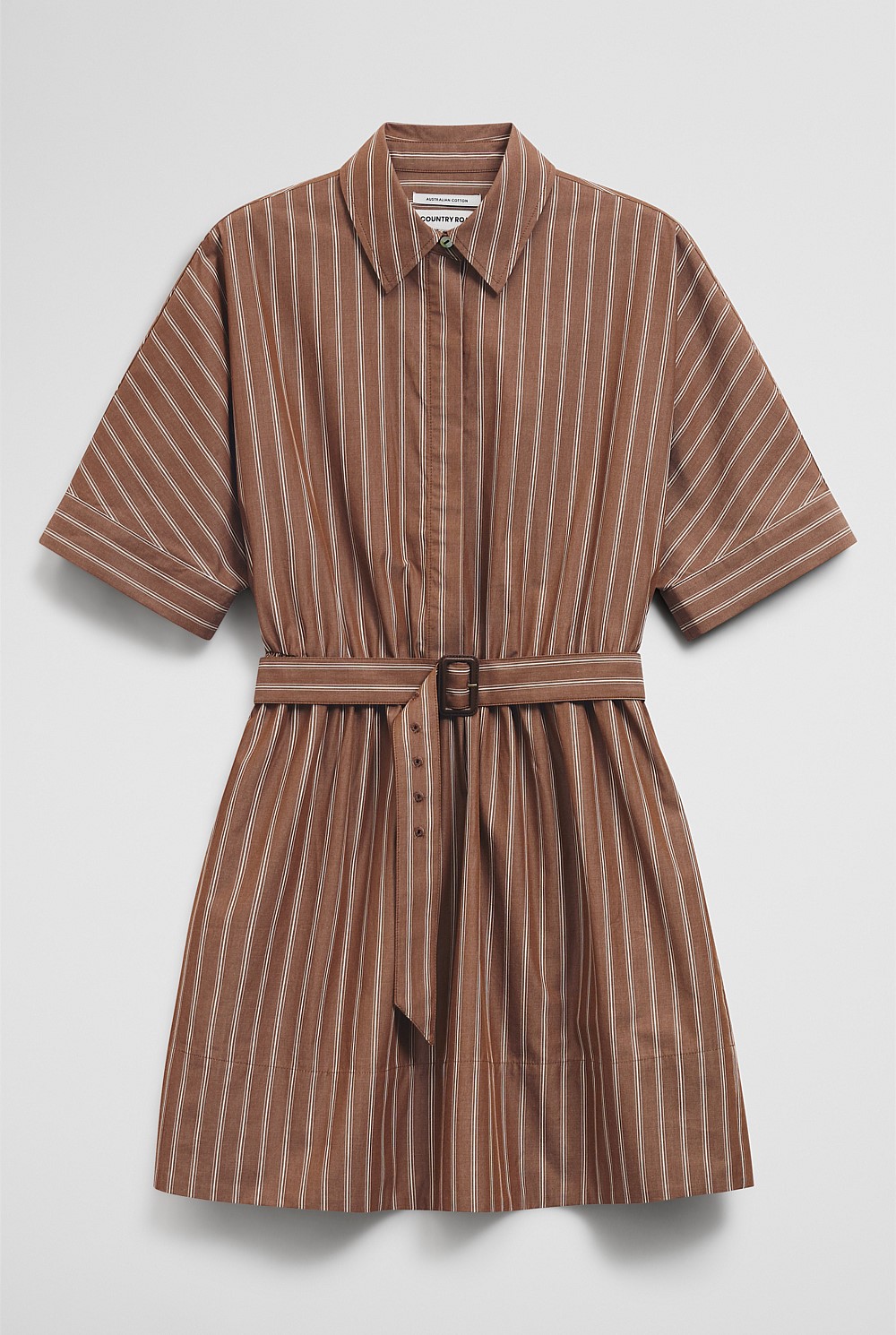 Belted Mini Shirt Dress