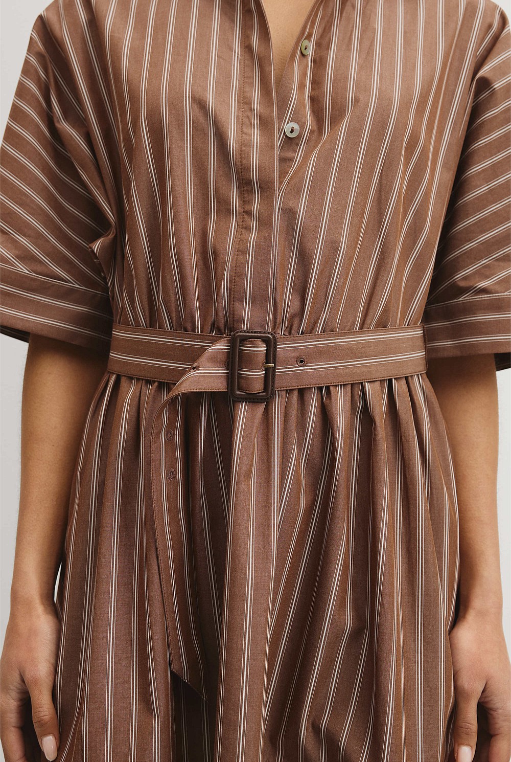 Belted Mini Shirt Dress
