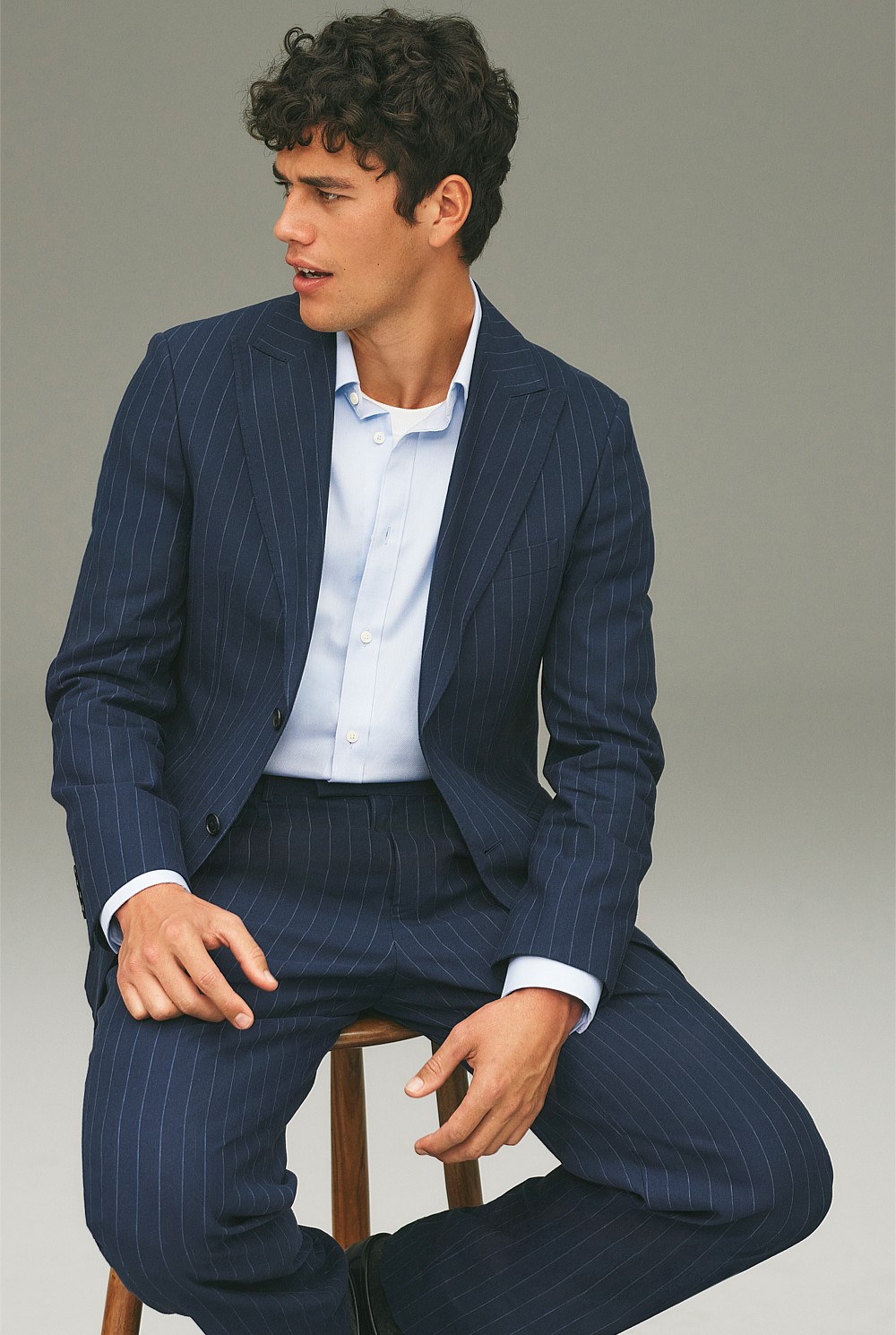 Regular Fit Pinstripe Tailored Pant