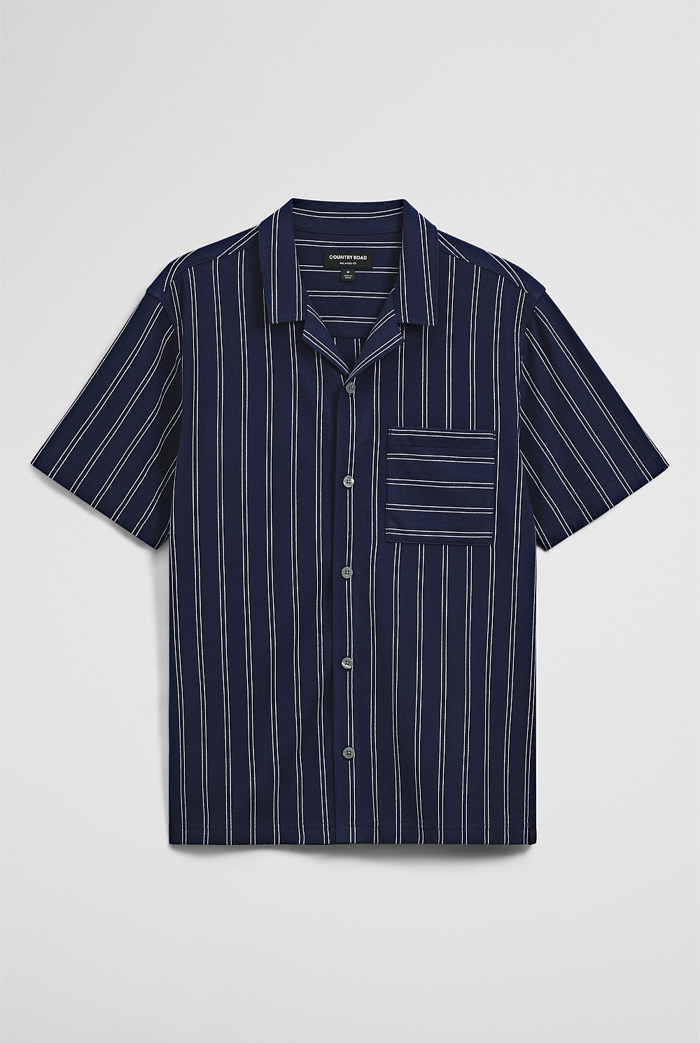 Textured Stripe Cuban Shirt