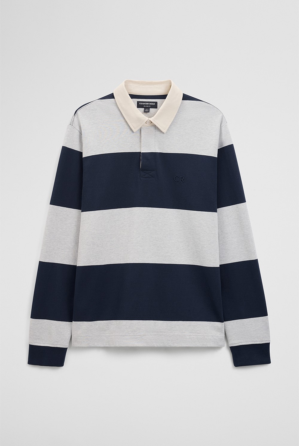 Long Sleeve Stripe Rugby Polo