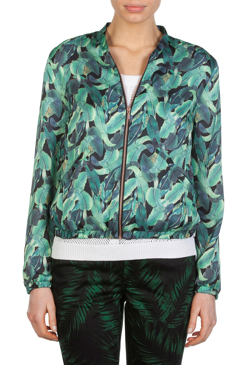 Leaf Print Bomber
