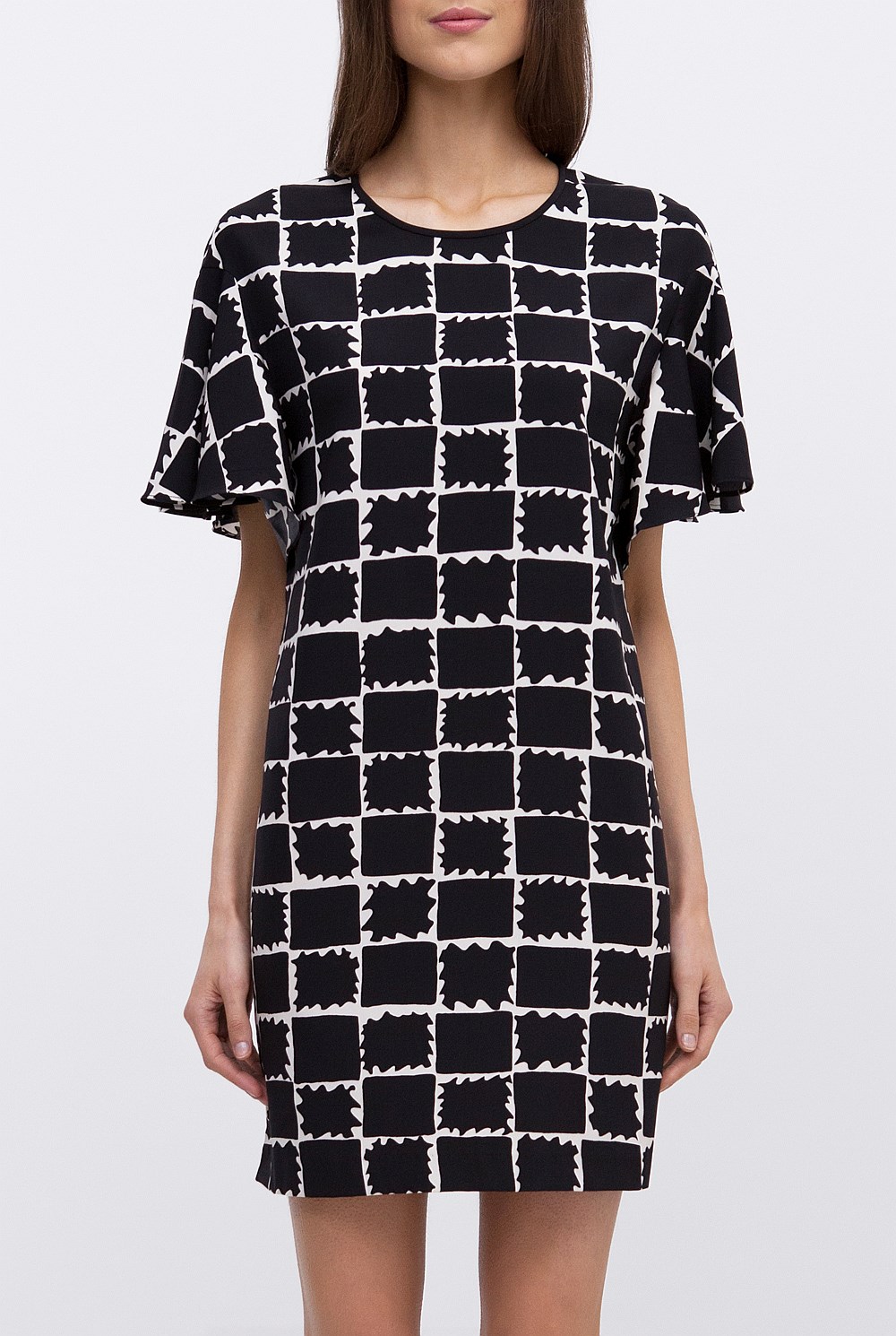 Square Print Shift Dress