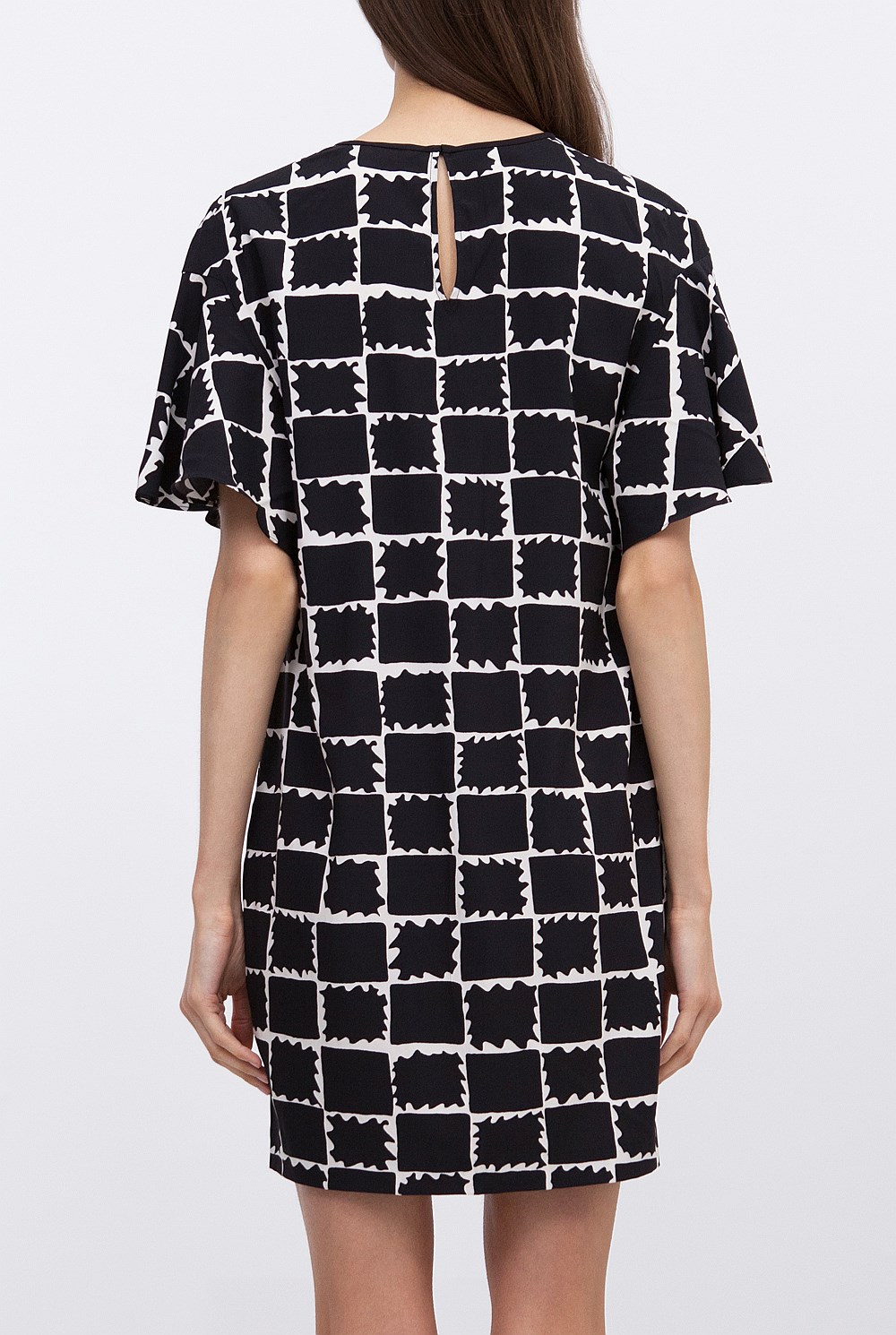 Square Print Shift Dress
