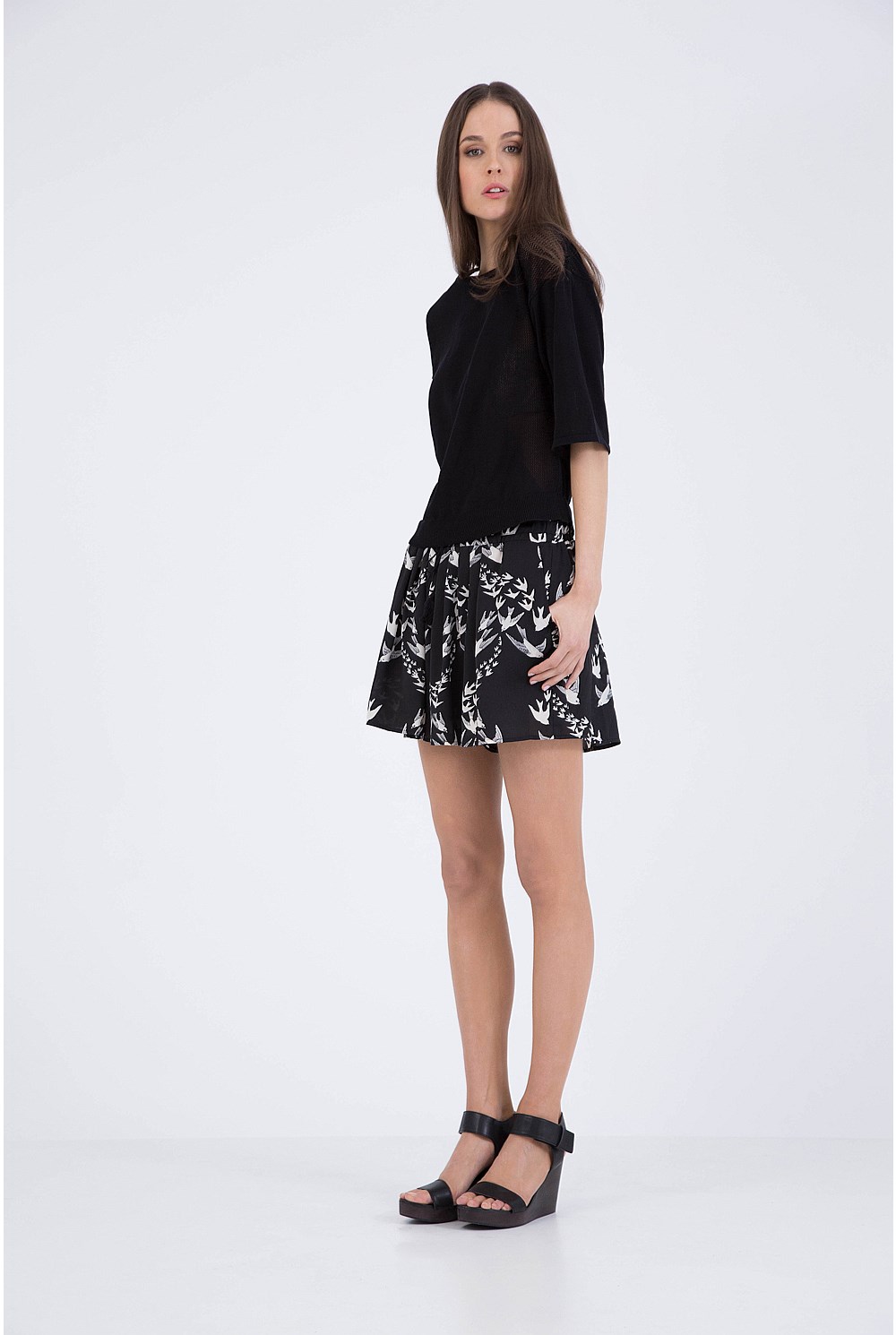 Mesh Kimono Sleeve Knit