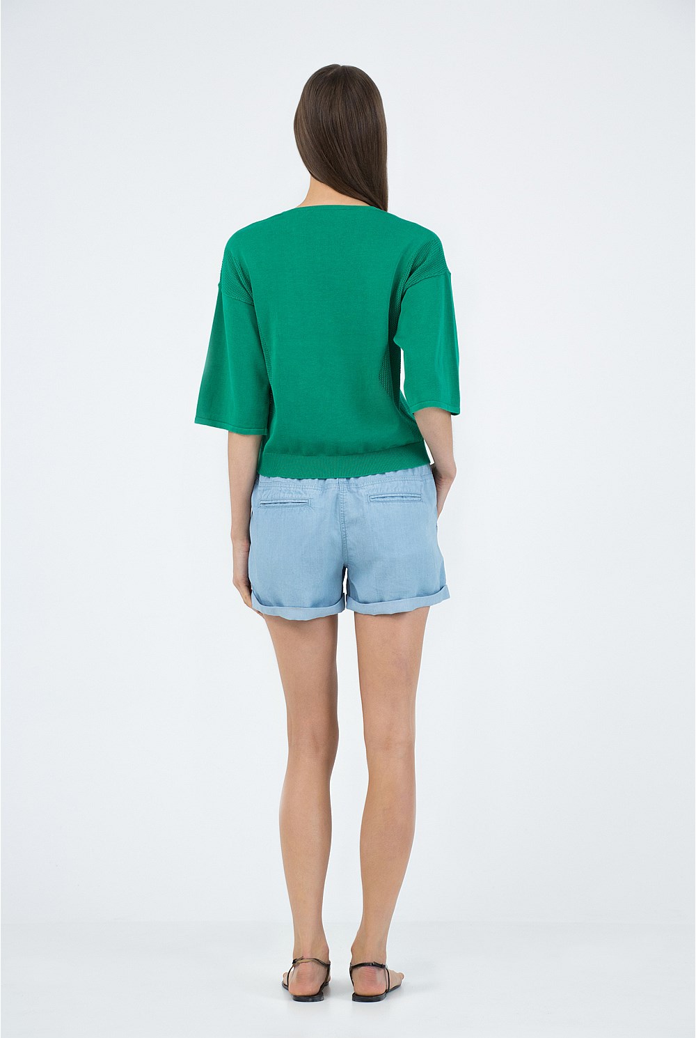 Mesh Kimono Sleeve Knit
