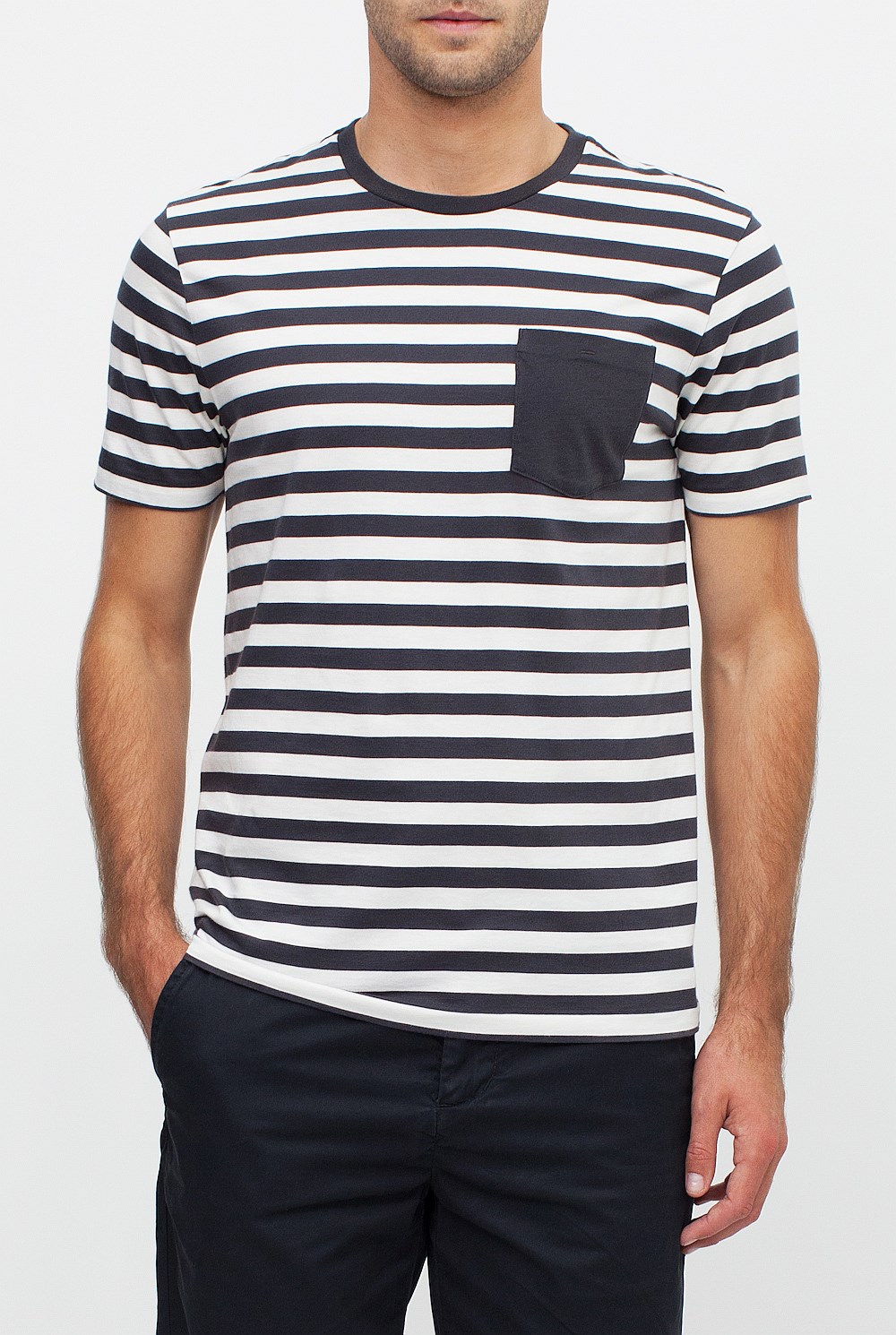 Stripe Pocket Detail T-Shirt