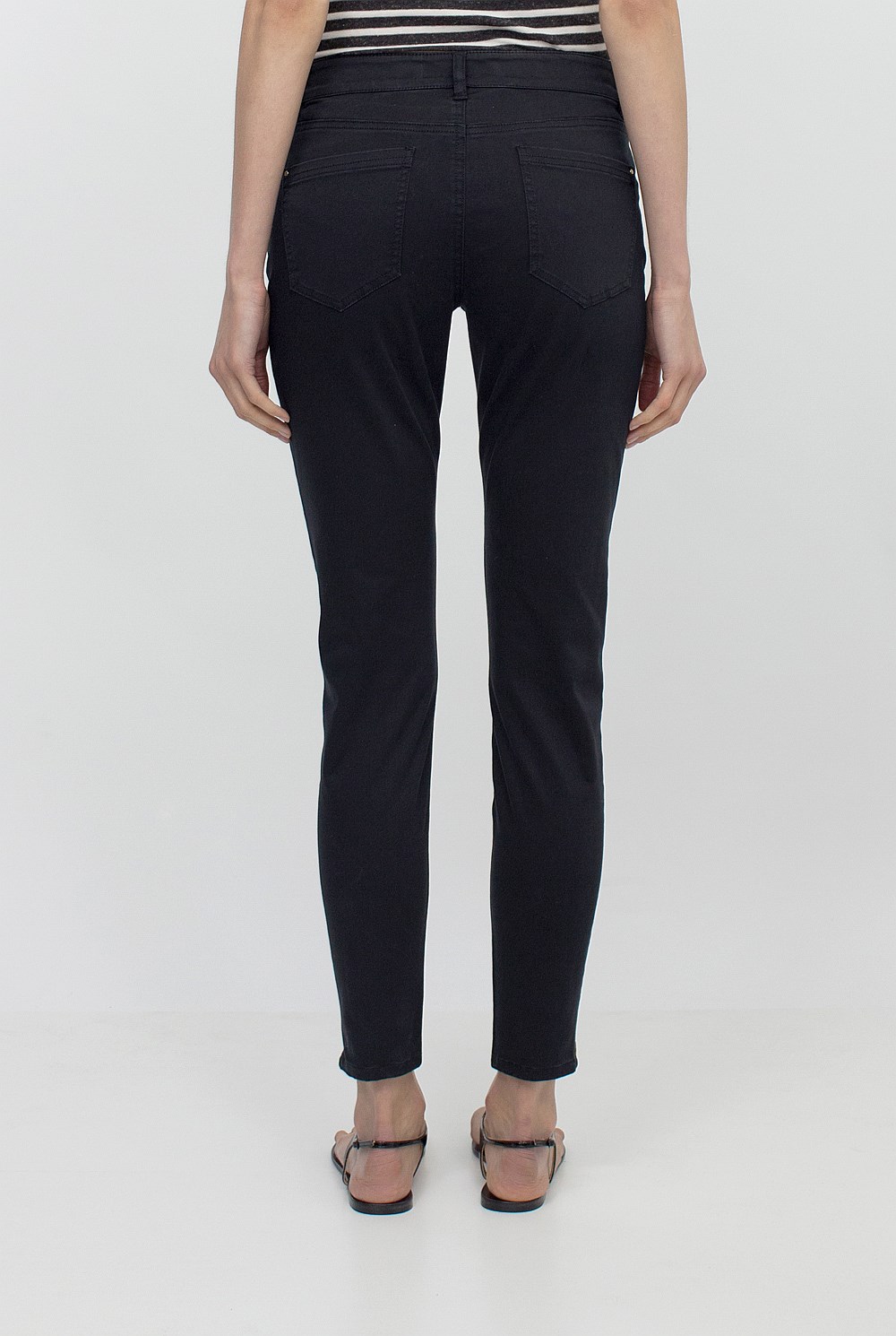 Crop Zip Detail Sateen Jean