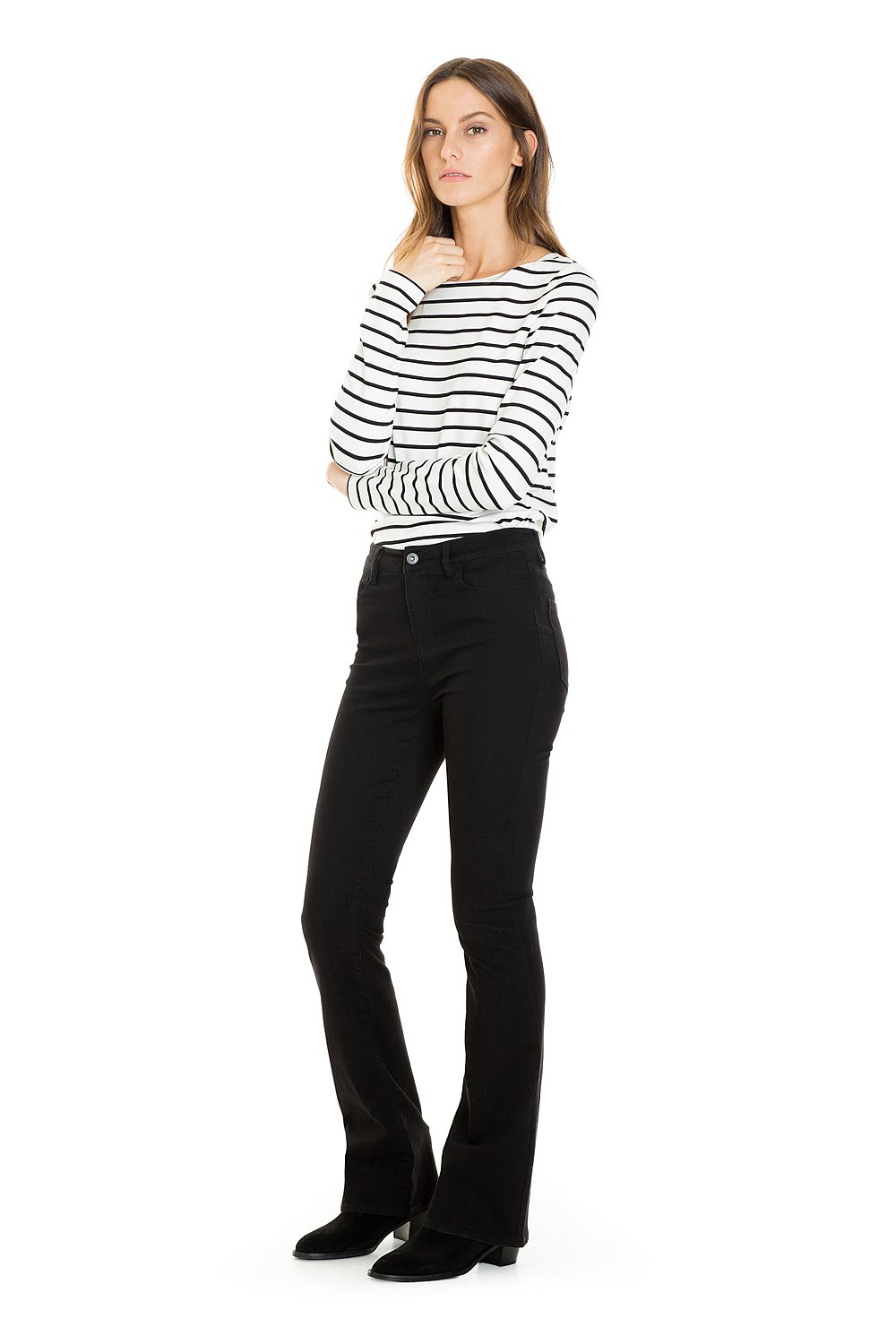 Ponte Yarn Stripe T-Shirt