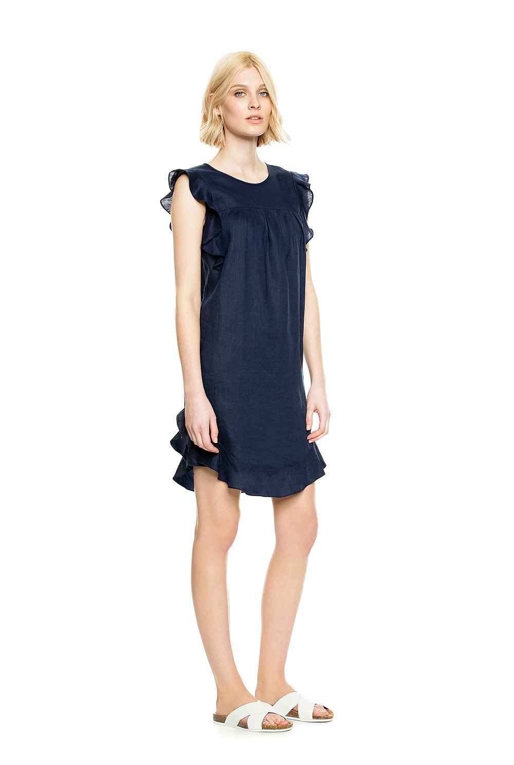Ruffle Linen Dress
