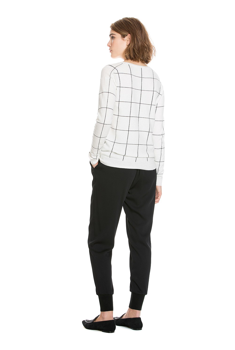 Grid Crew Neck Knit