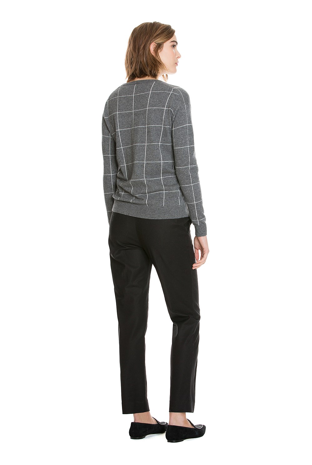 Grid Crew Neck Knit