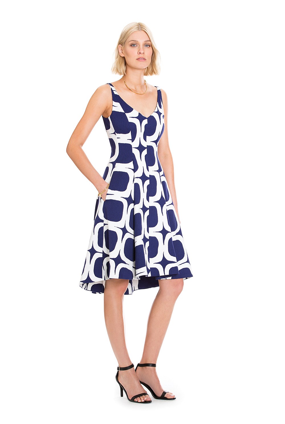 V-Neck Flare Dress