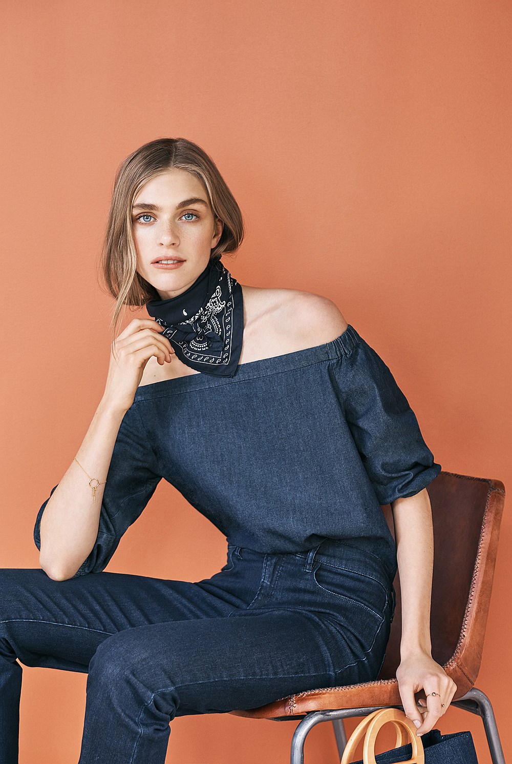 Denim Bandeau Shirt
