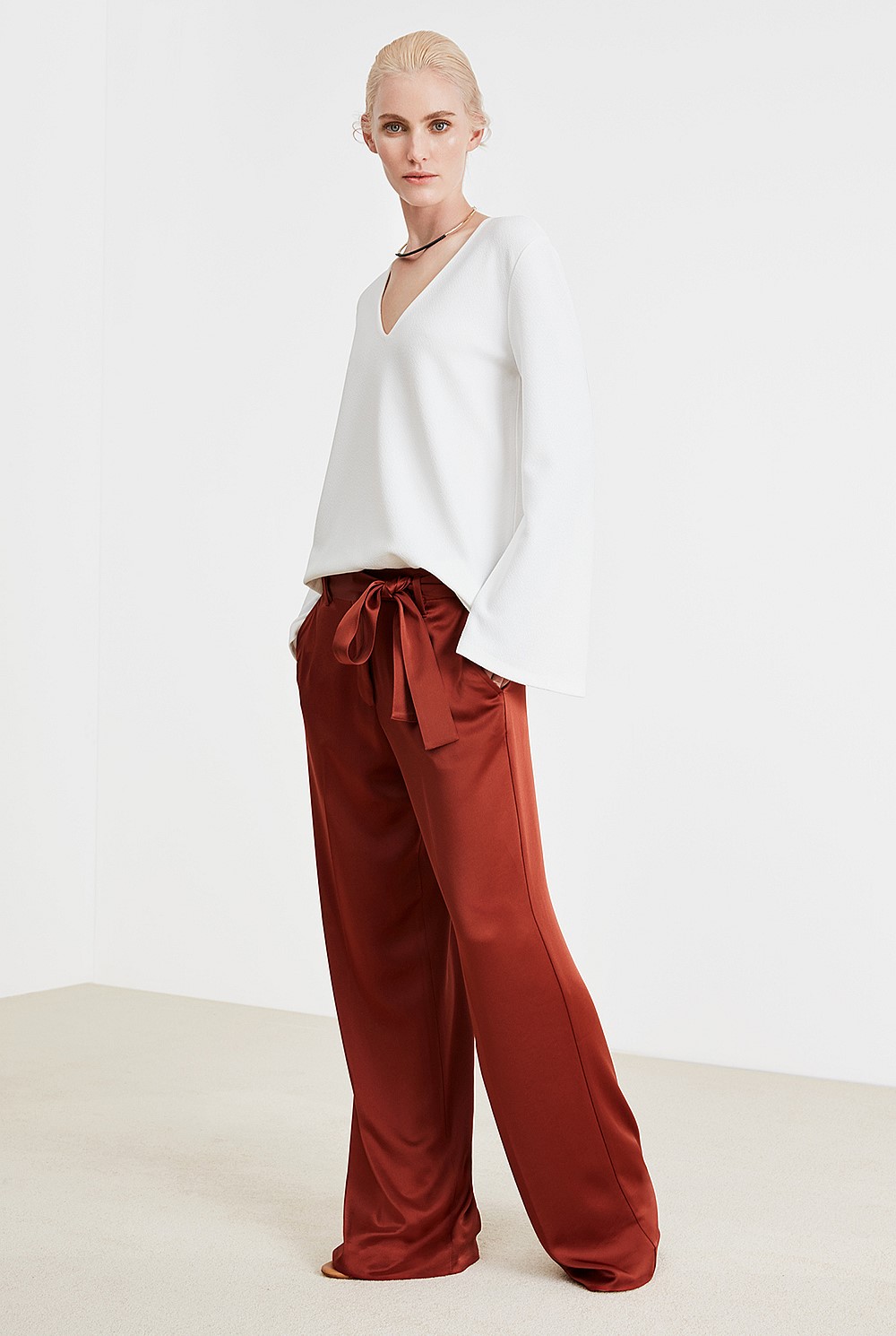 Satin Wide Leg Pant