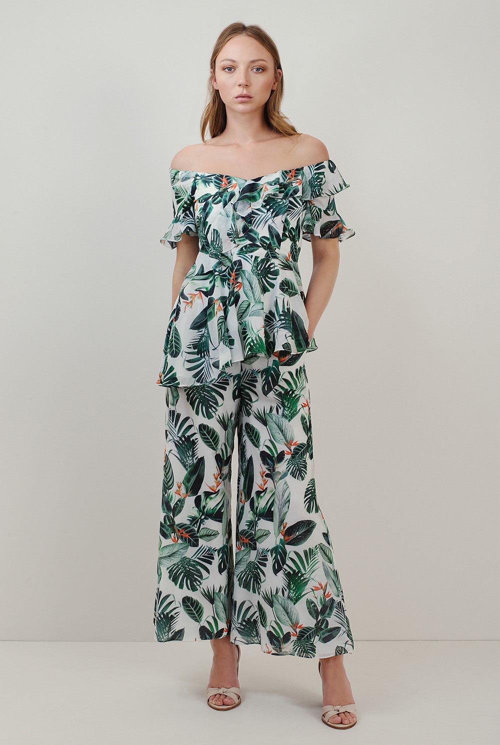 Sheer Print Culotte
