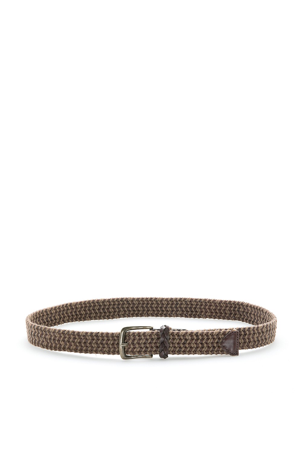 Leather & Cotton Woven Belt