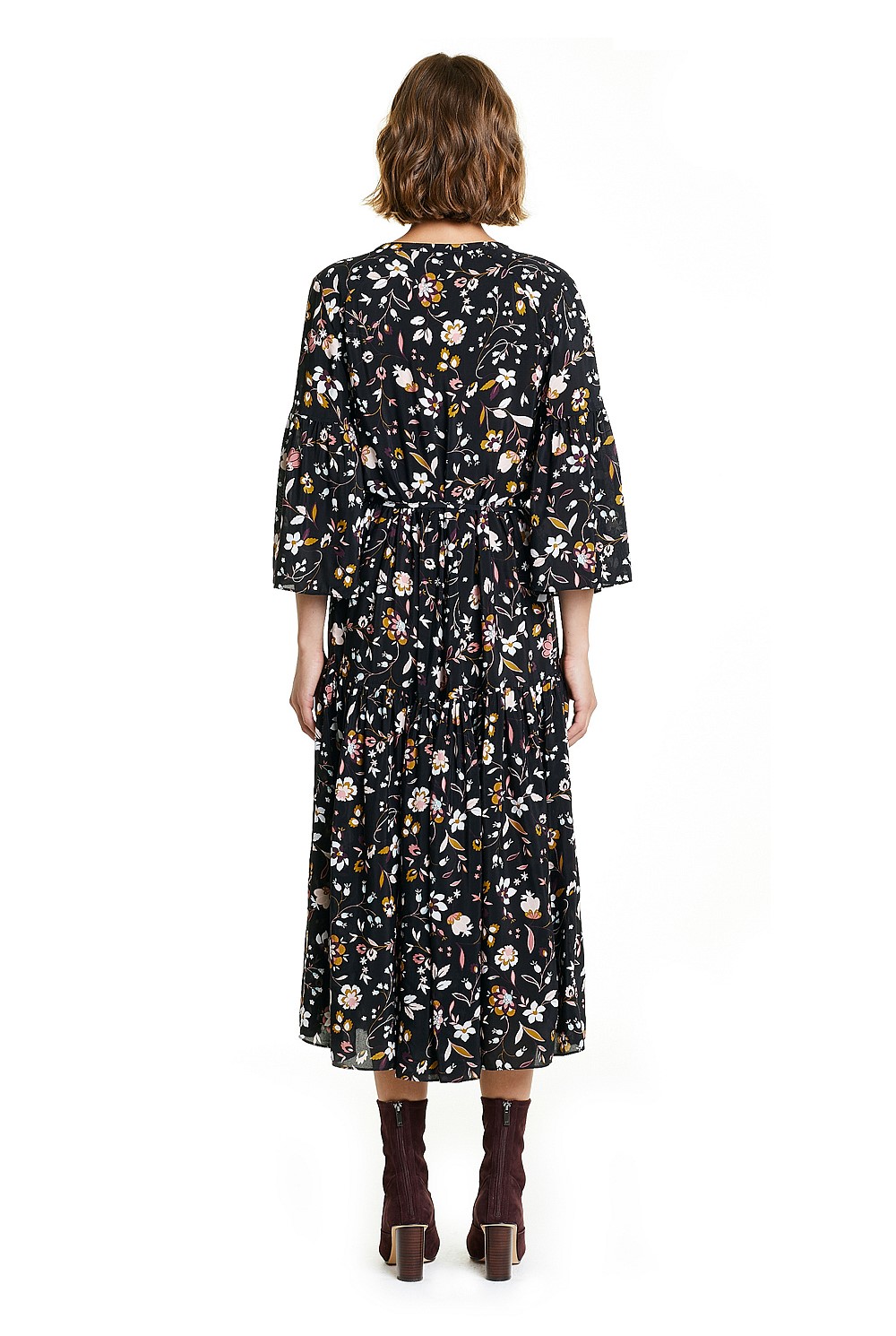 Print Button Through Dress