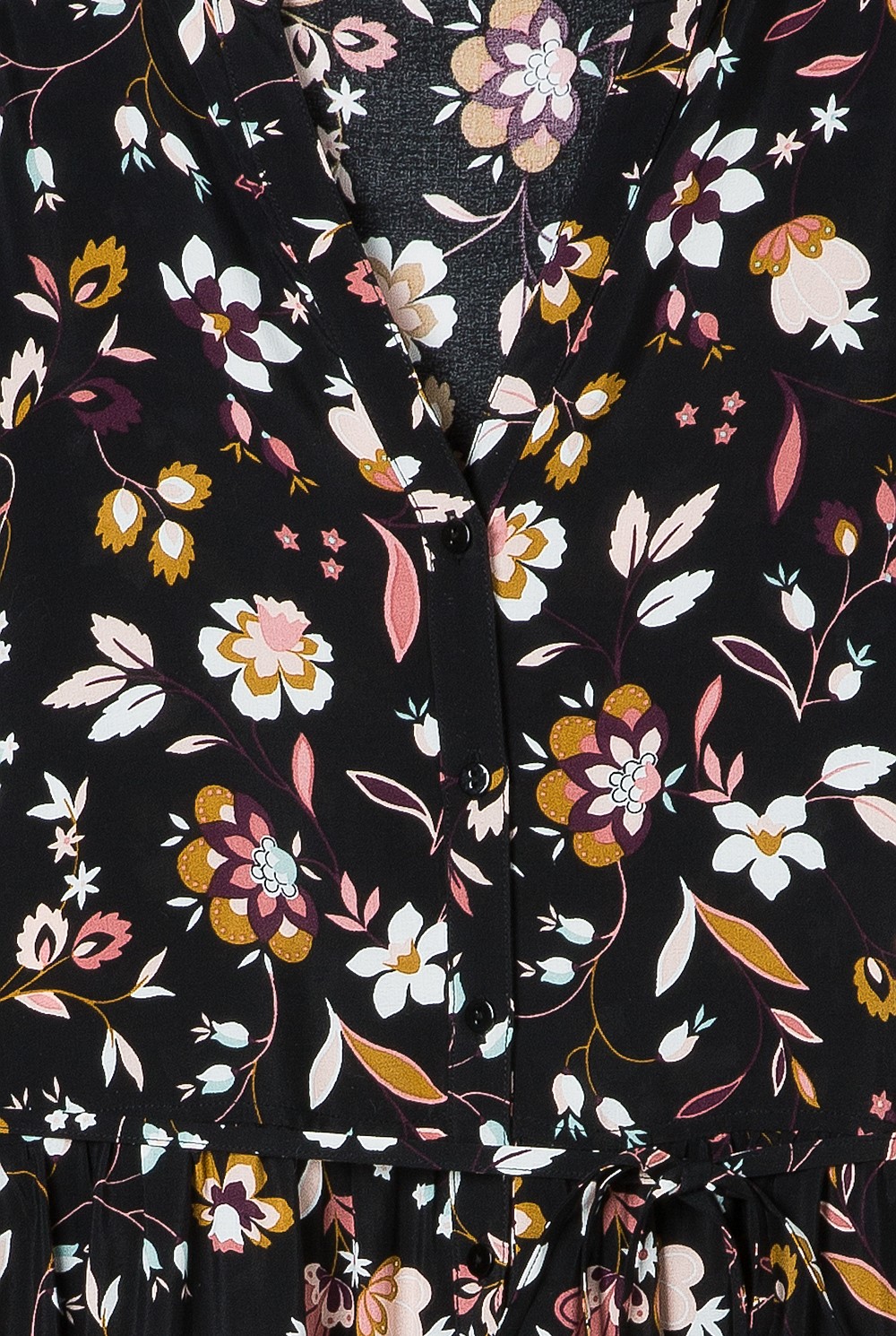 Print Button Through Dress