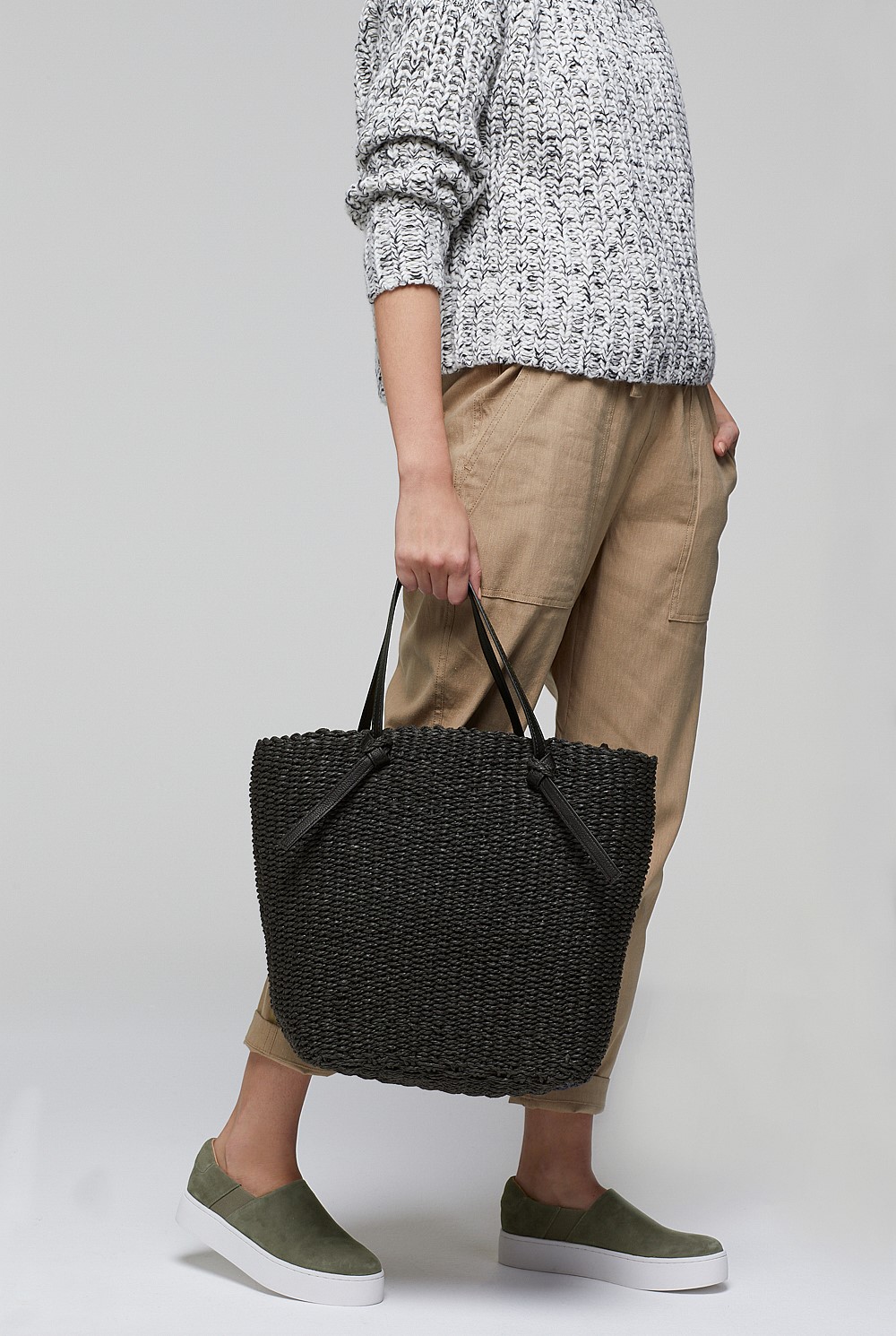 Tie Detail Basket Bag