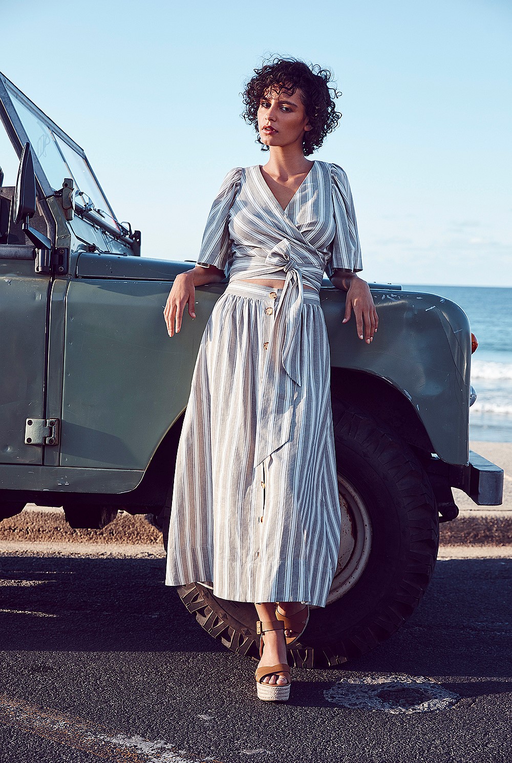 Stripe Linen Skirt