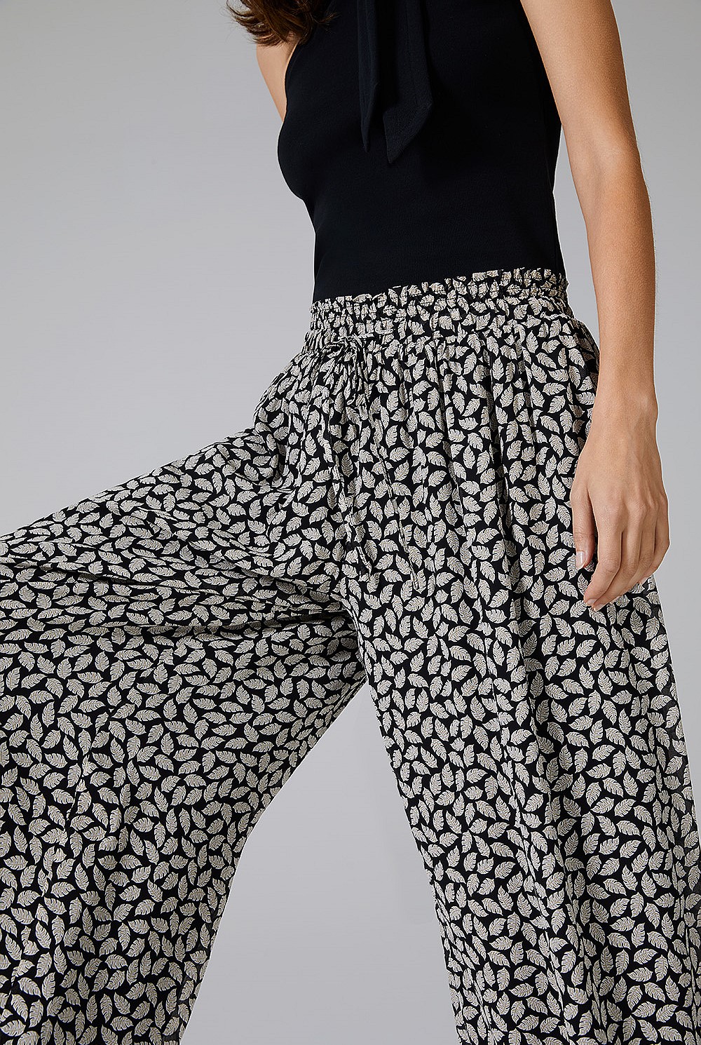 Shirred Waist Palazzo Pant