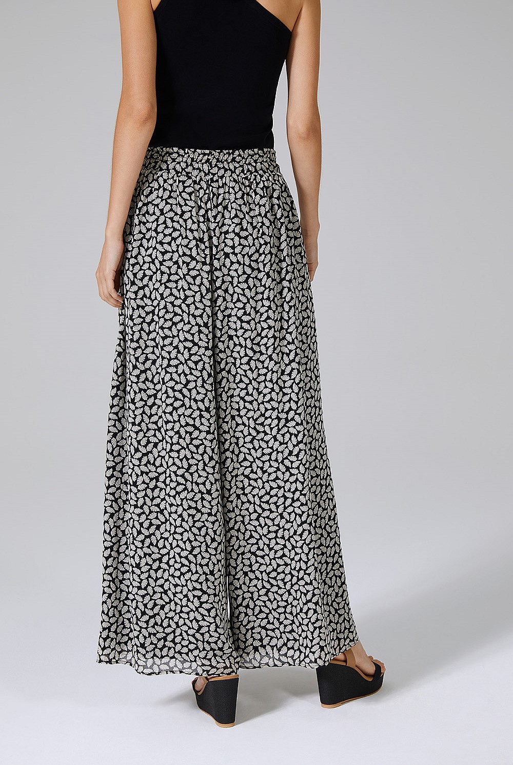 Shirred Waist Palazzo Pant