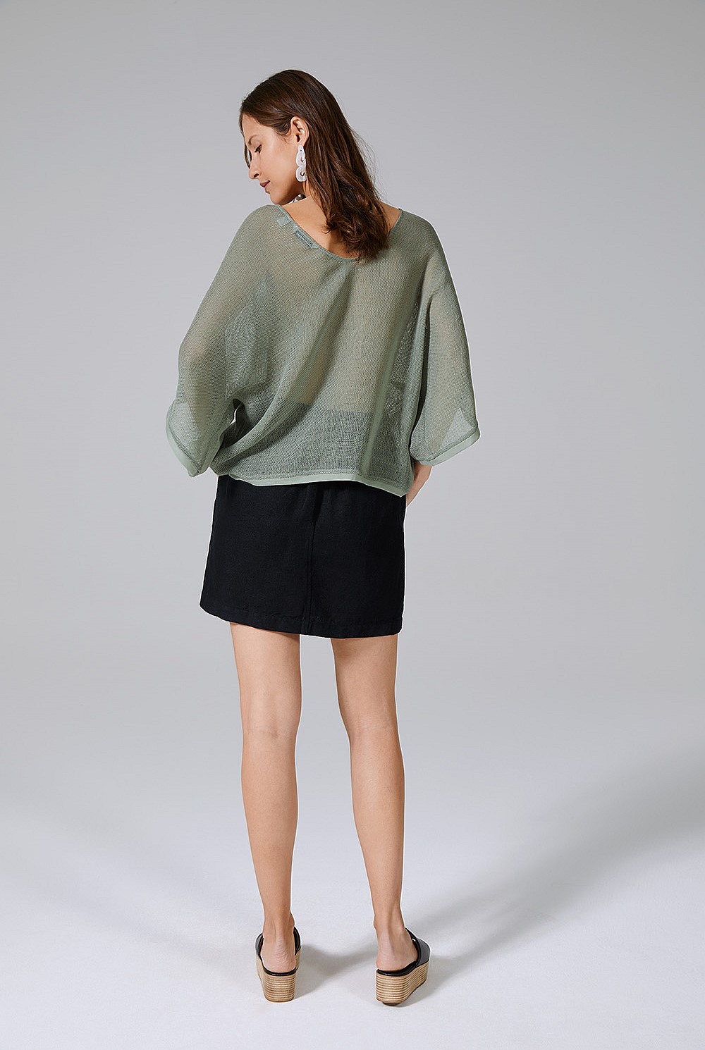 Twill Linen Mini Skirt