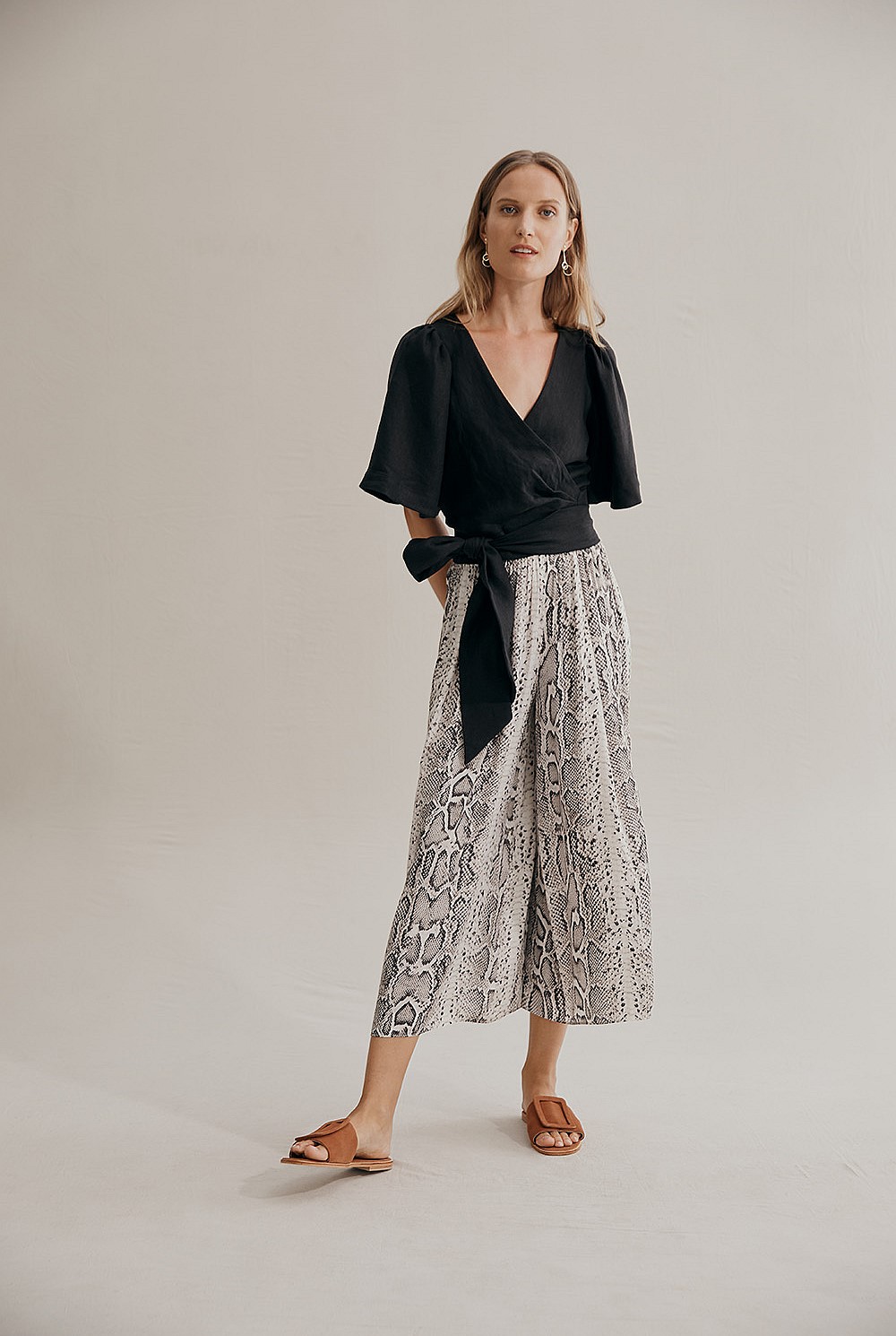 Linen Wrap Top