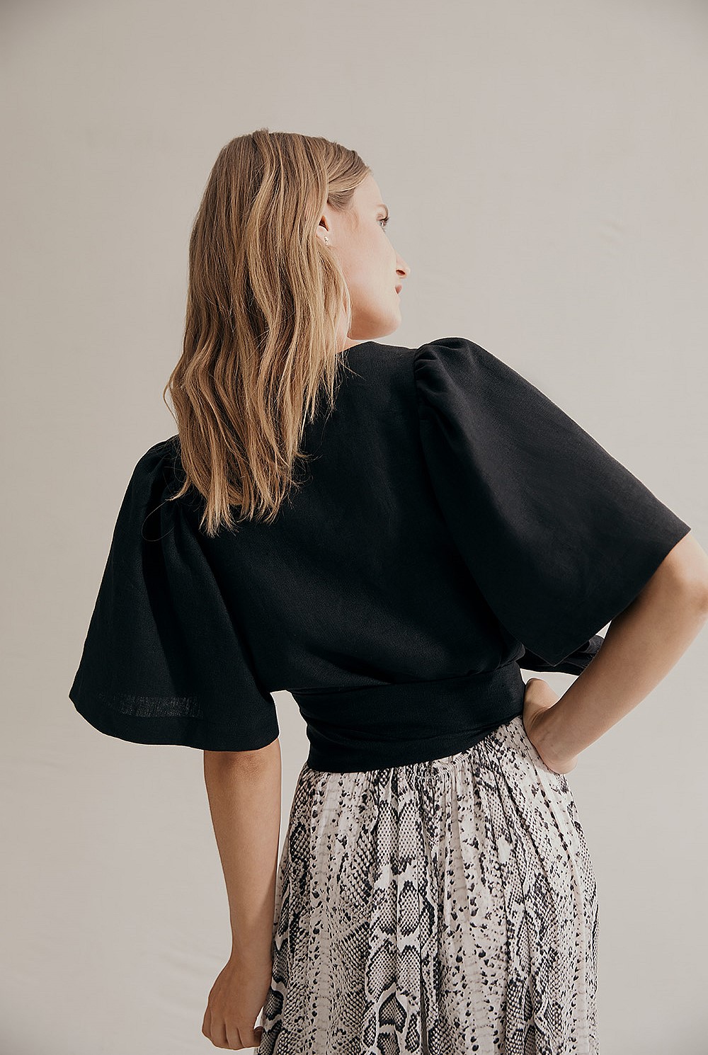 Linen Wrap Top