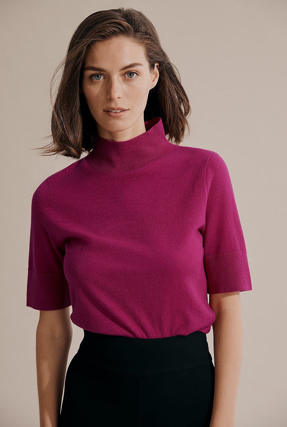 Wool Silk Short Sleeve Knit