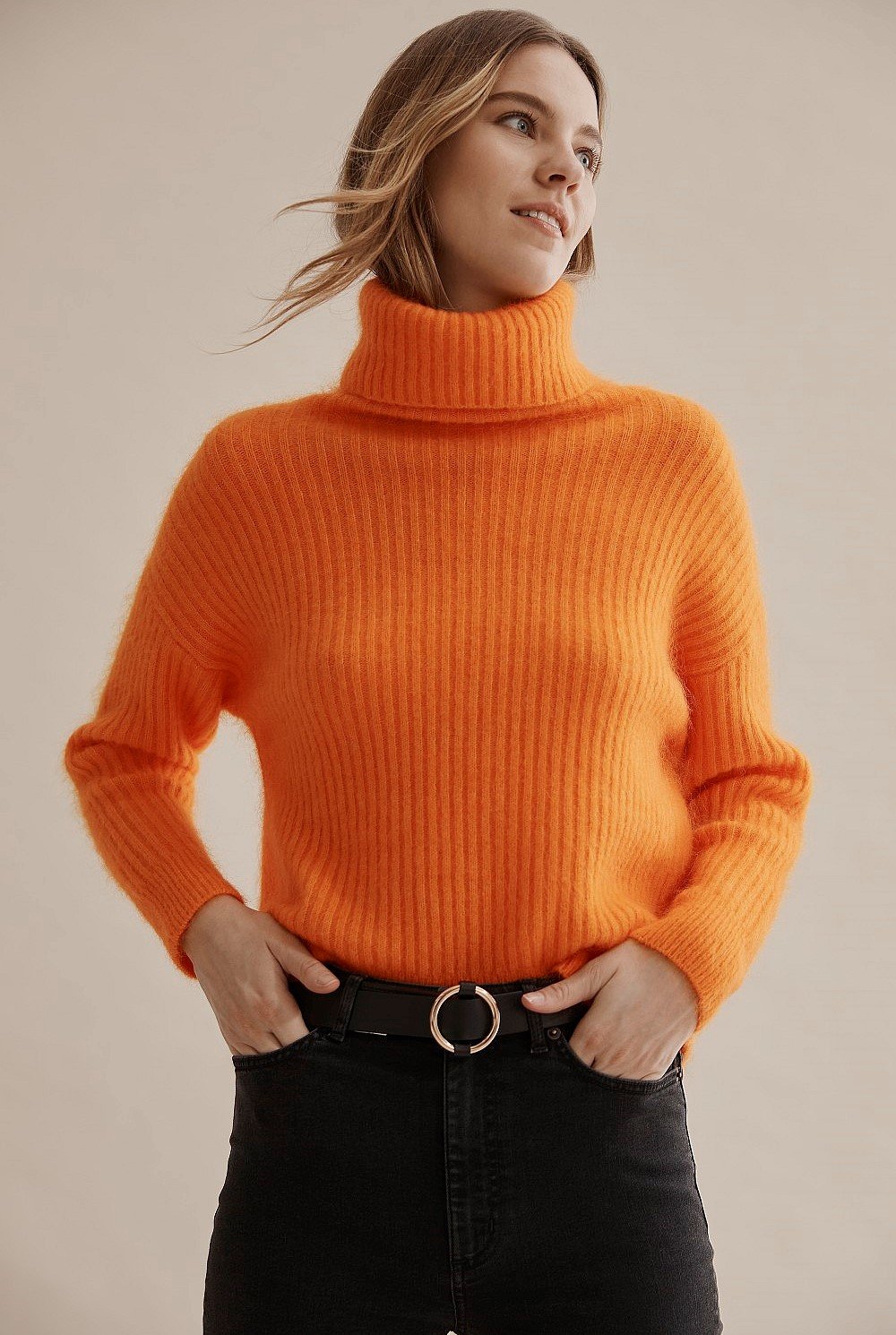 Fluffy Roll Neck Knit