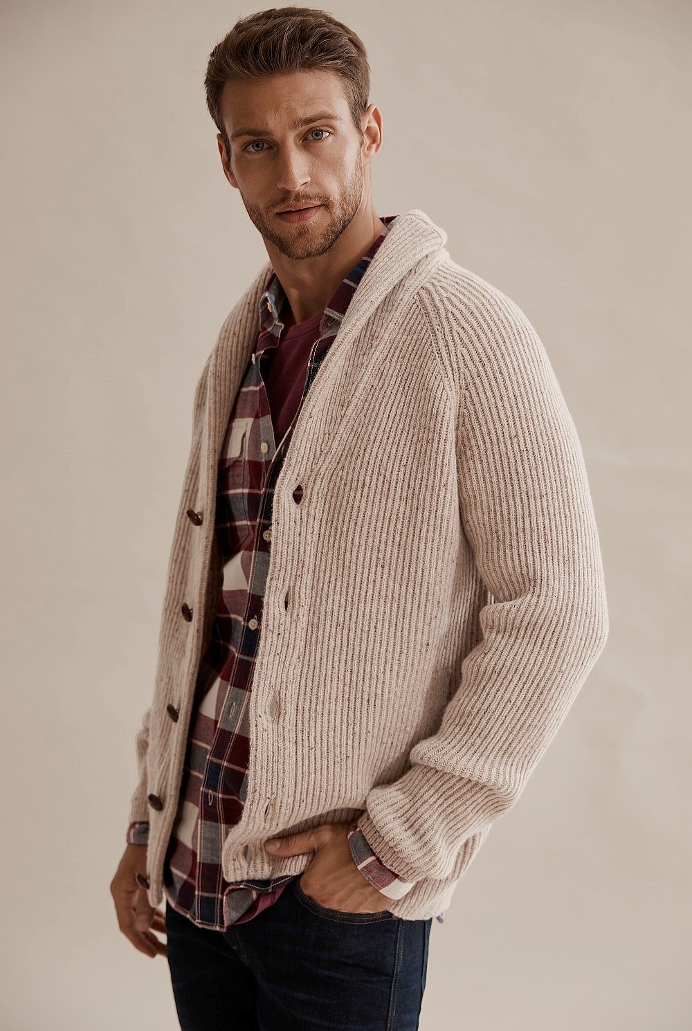 Rib Shawl Cardigan