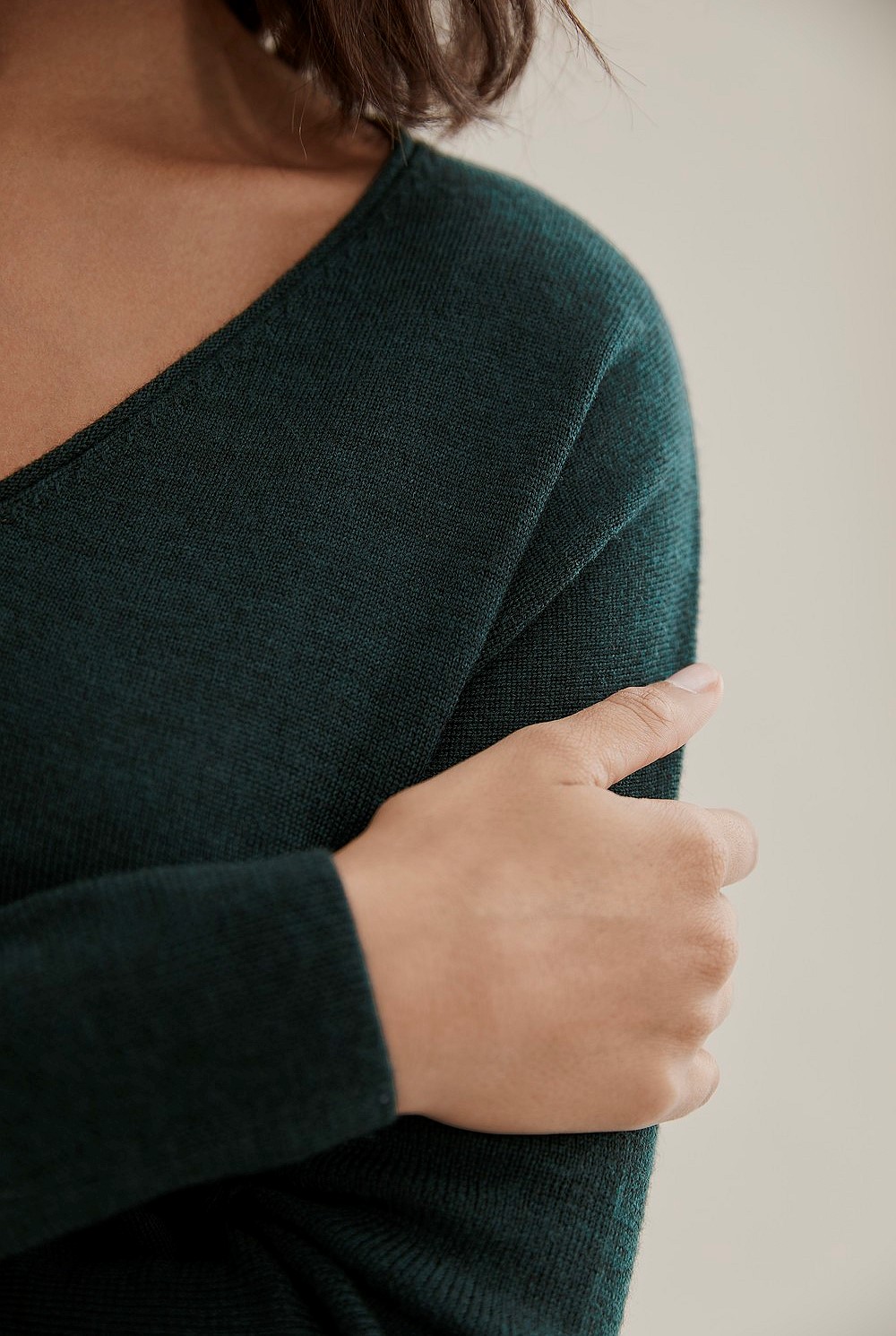 Traceable Wool V-Neck Knit
