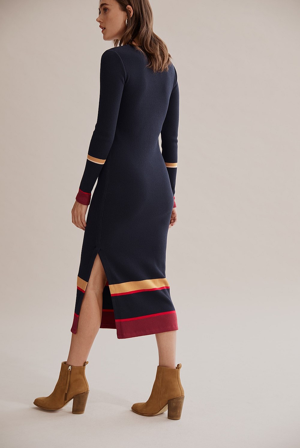 Scoop Neck Rib Dress