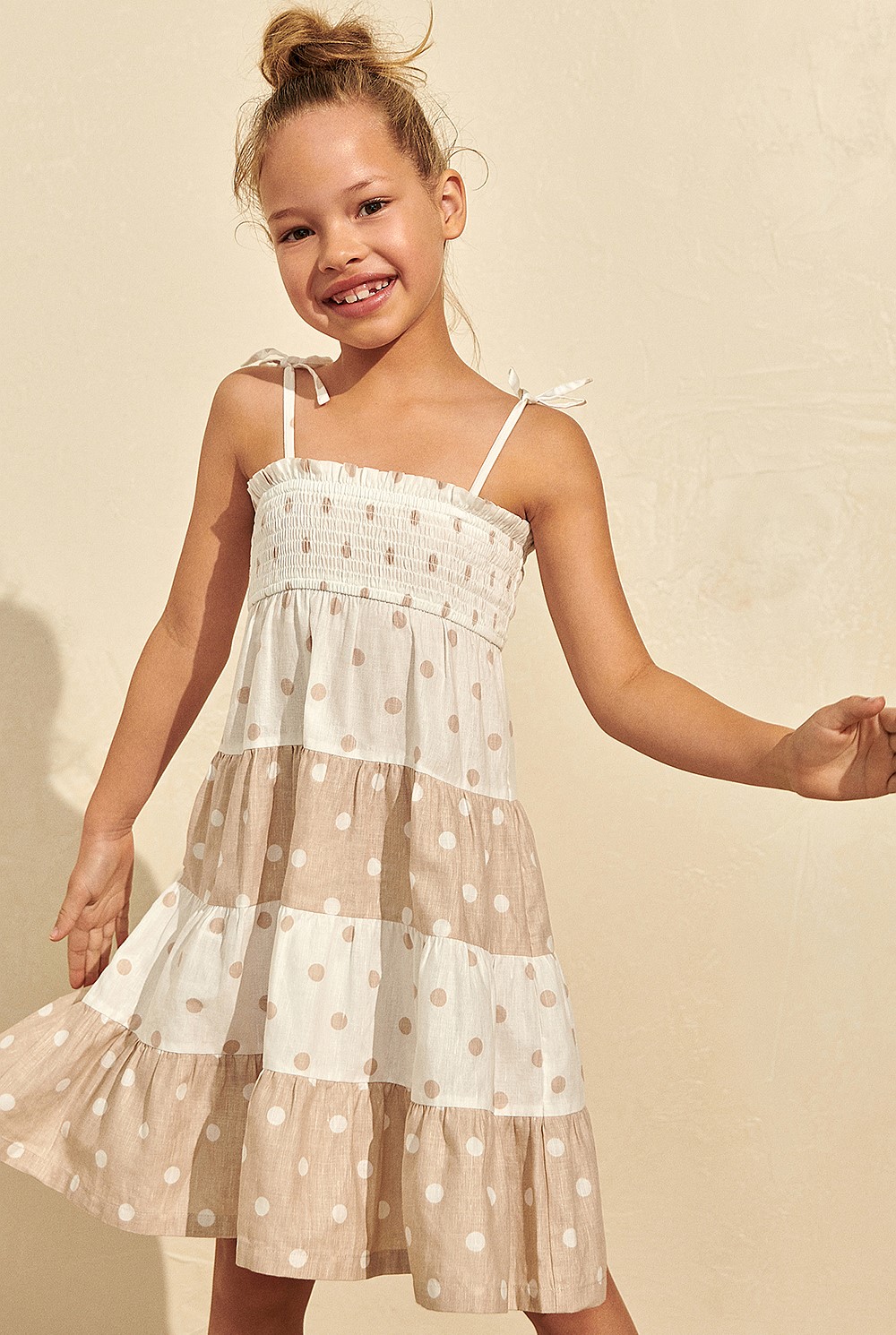 Splice Spot Midi Dress