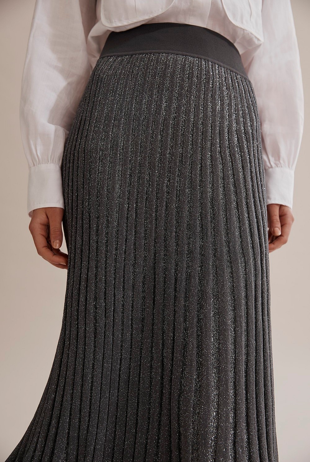 Metallic Knit Skirt