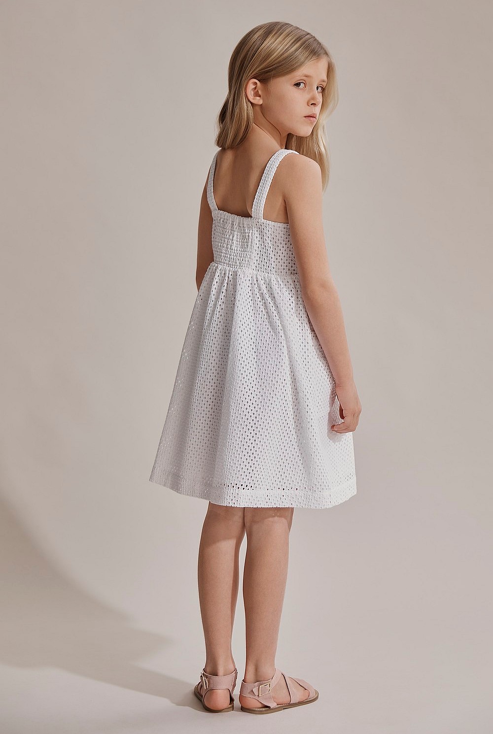 Broderie Button Dress