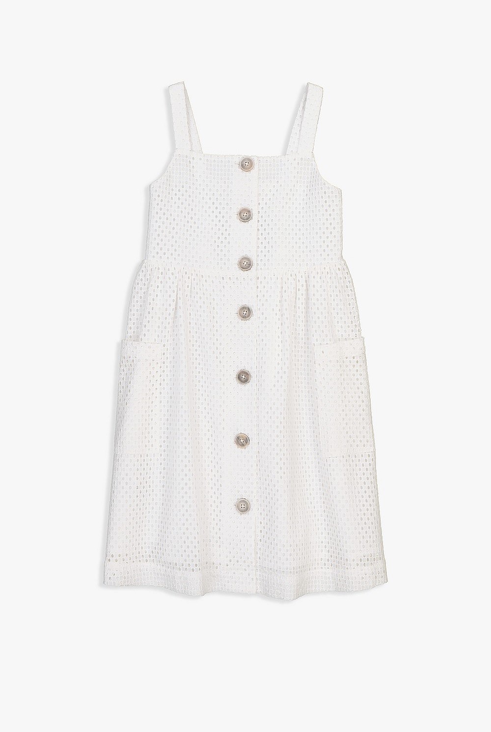Broderie Button Dress