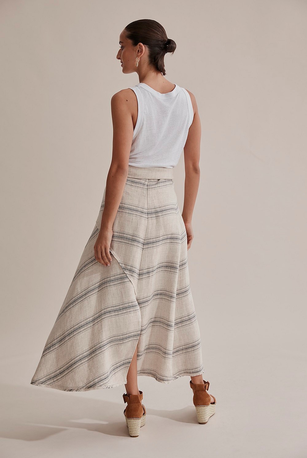 Frayed Midi Skirt