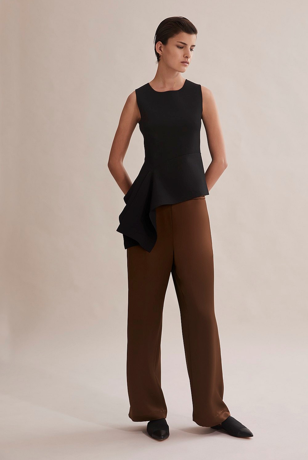 Compact Knit Peplum Top