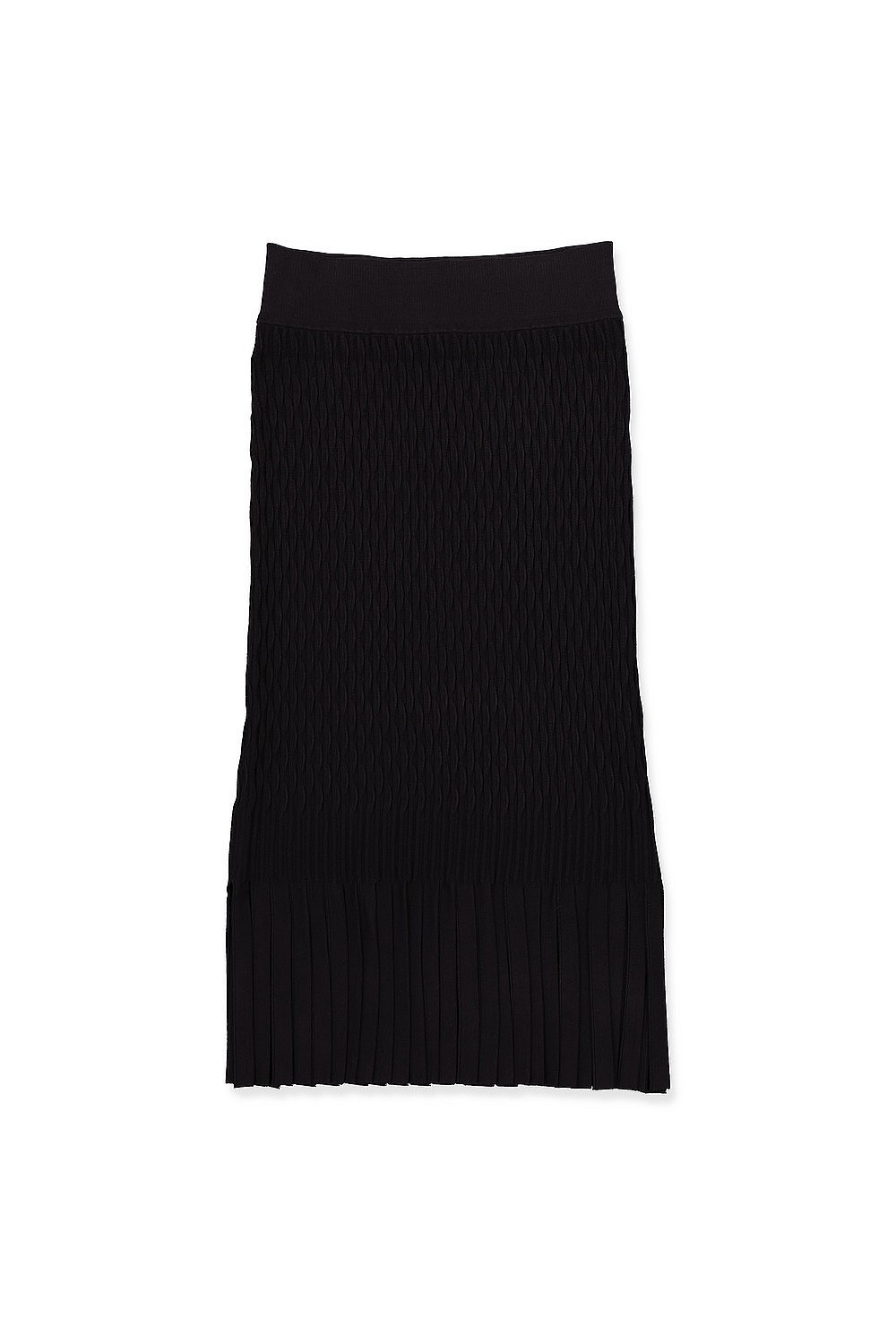 Compact Knit Fringe Skirt