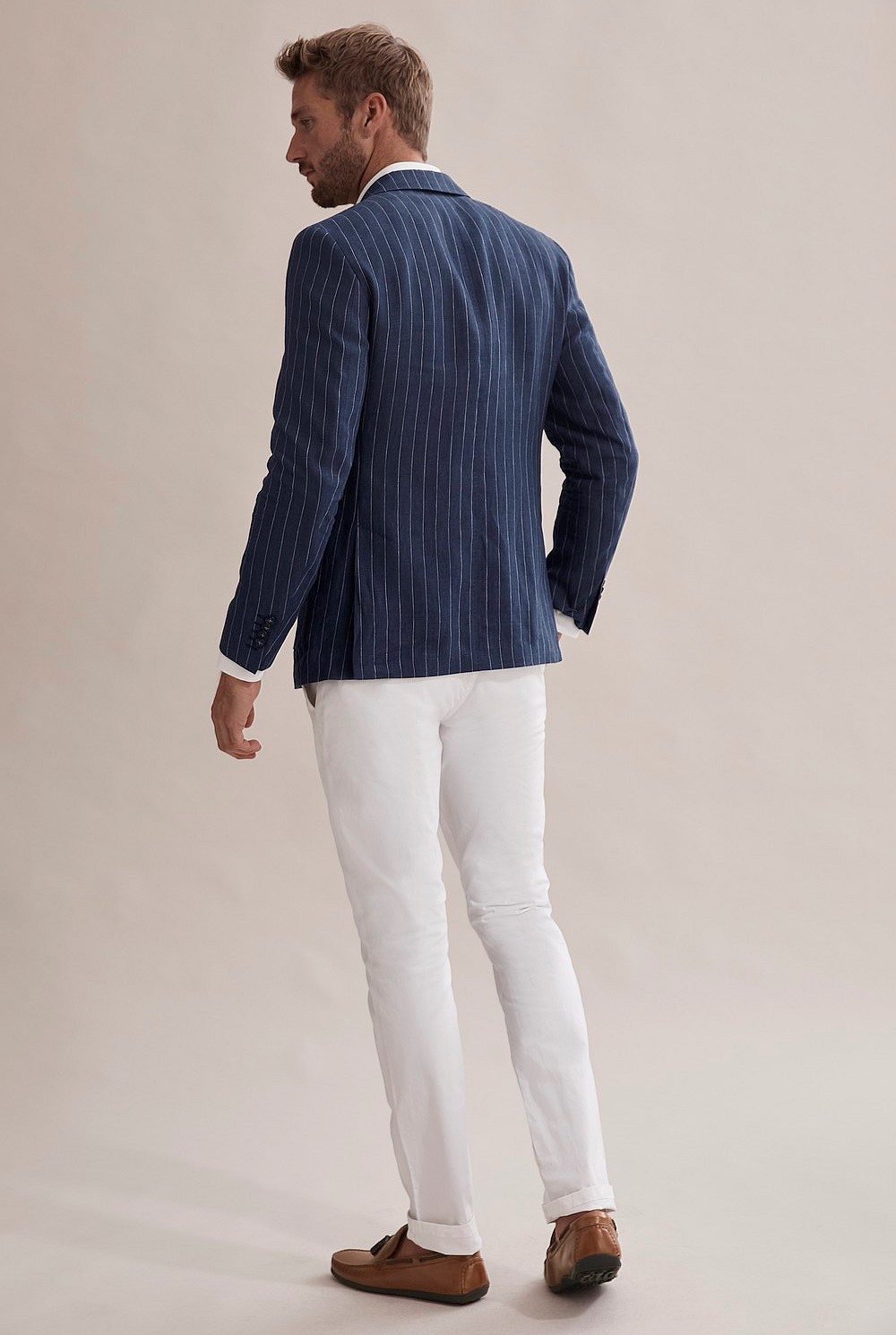 Regular Linen Stripe Blazer