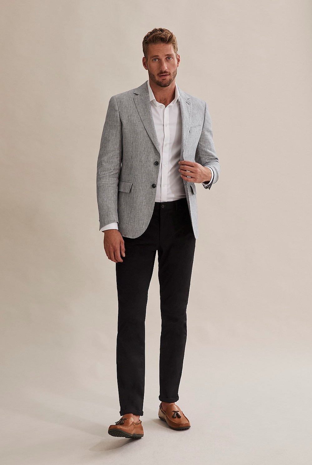 Regular Textured Linen Blazer