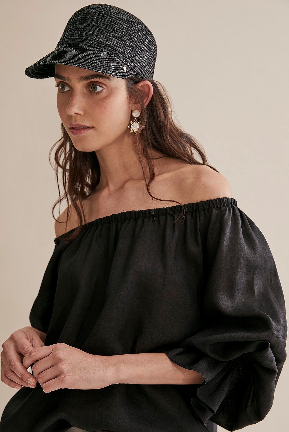Straw Round Cap