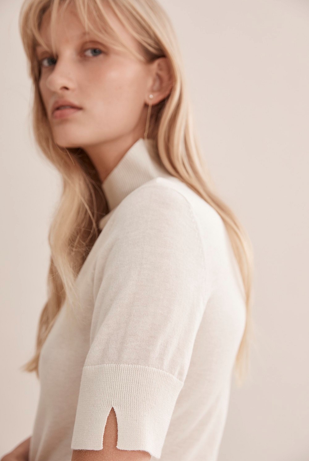 Wool Silk Short Sleeve Knit