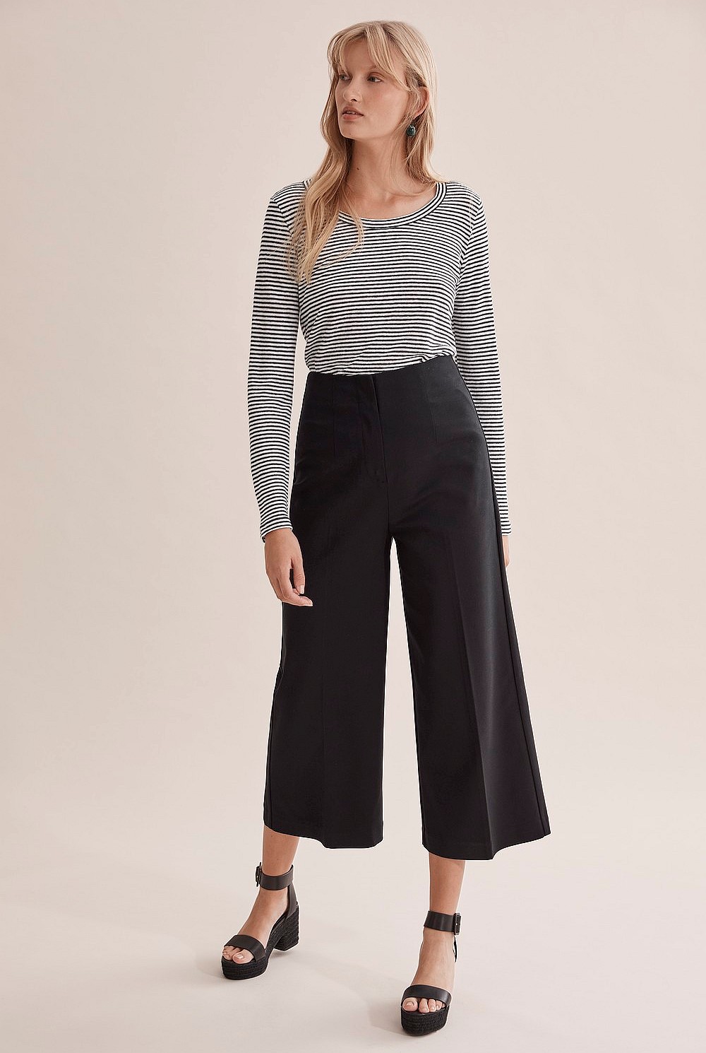 Long Sleeve Stripe Linen T-Shirt