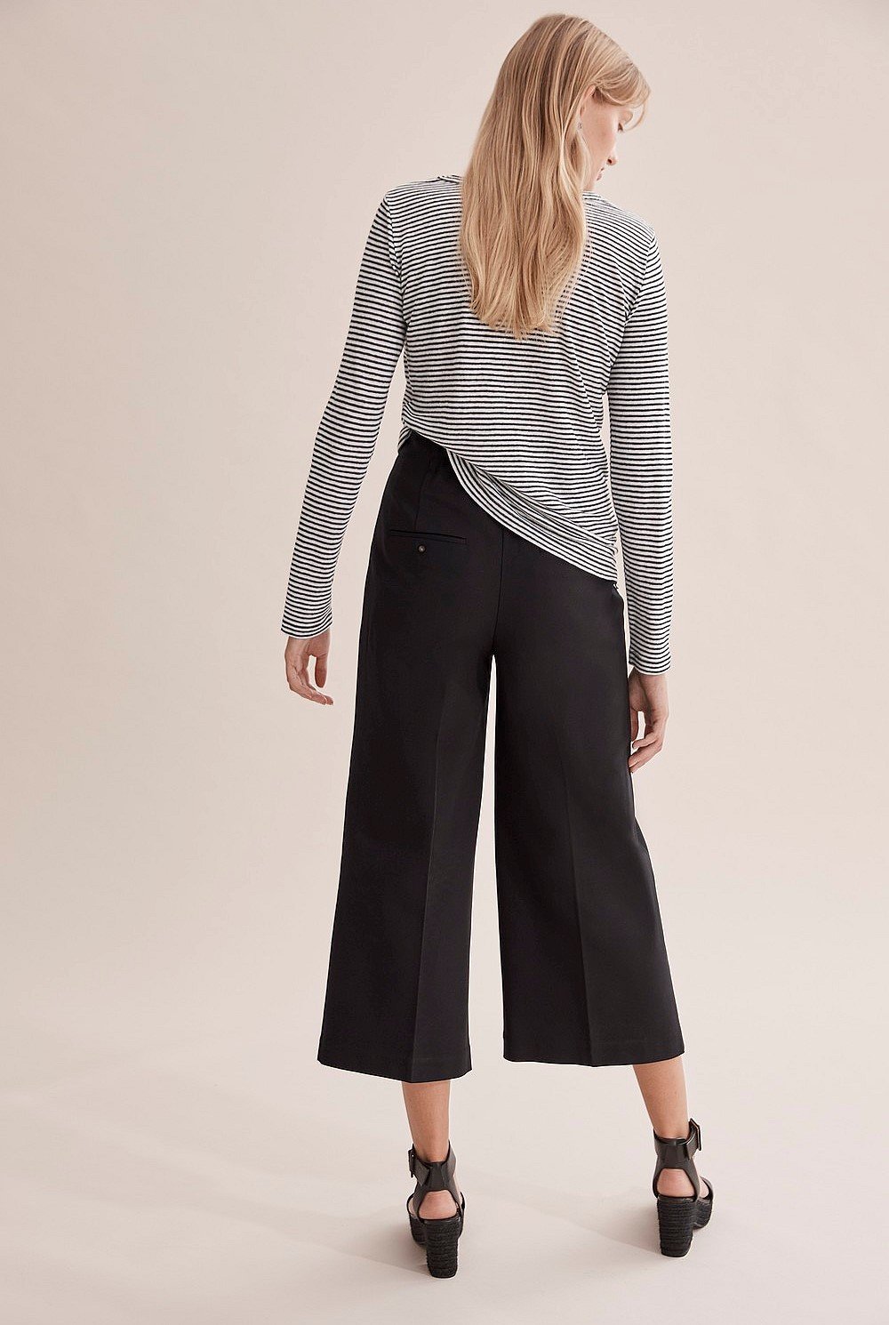 Long Sleeve Stripe Linen T-Shirt